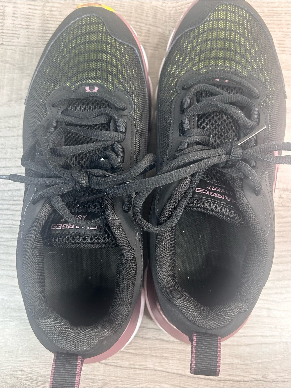 Under Armour Women's Charged Assert Black & Mauve Athletic Running Sneakers Sz7 - Picture 8 of 11